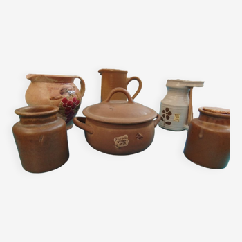 Lot of pots, decanters, stoneware pot