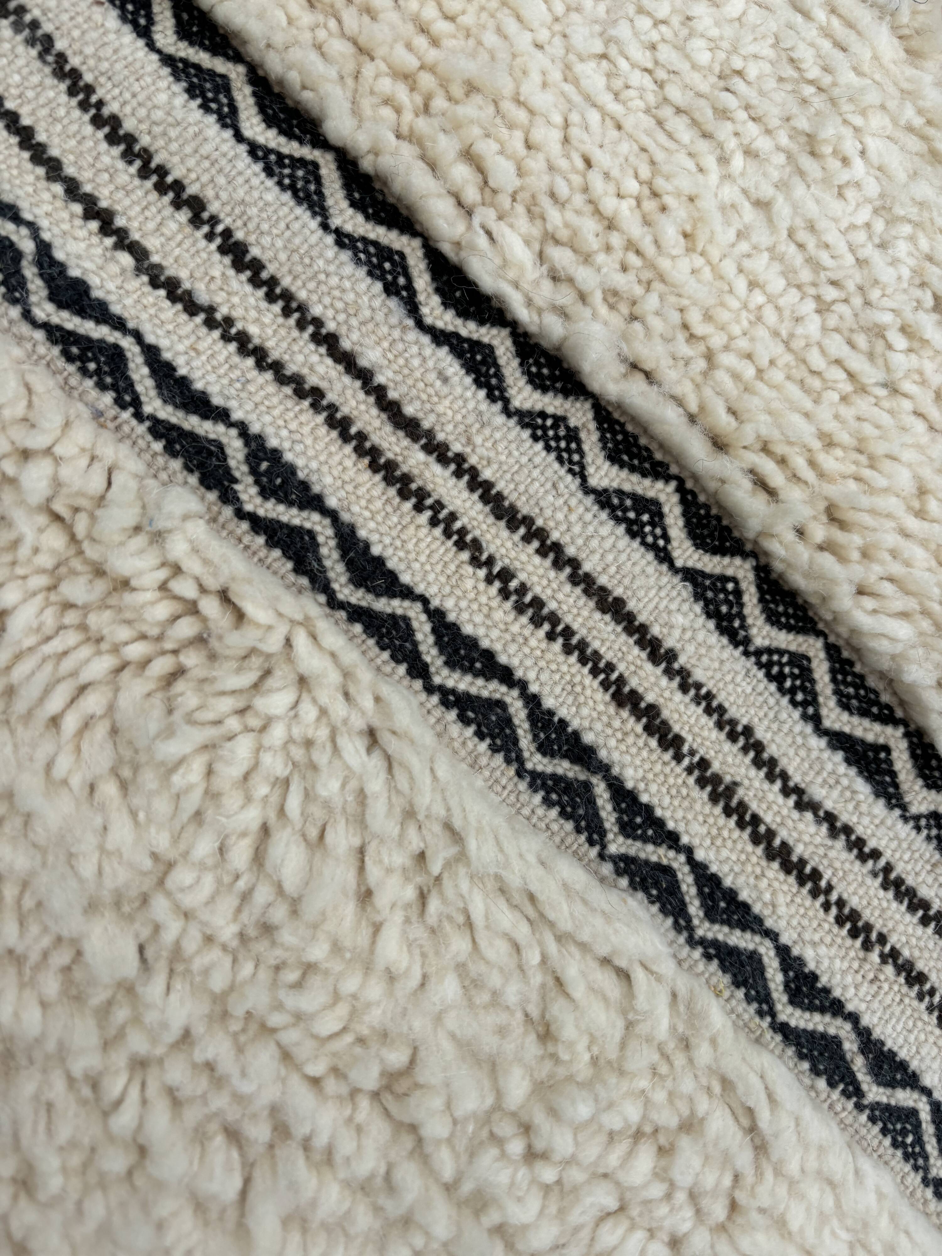 White Berber carpet in new Beni Ourain wool 160x280 cm