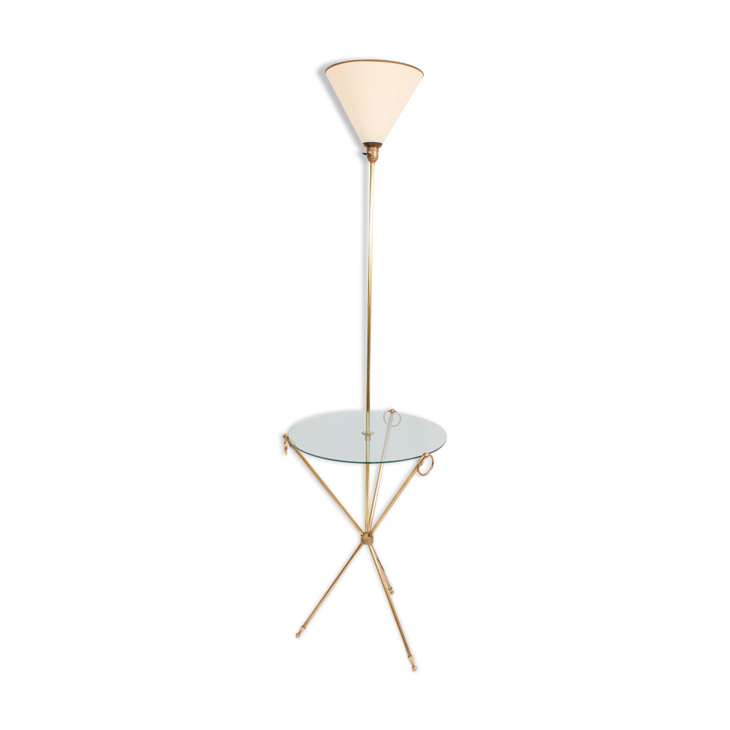 Brass tripod floor lamp Maison Jansen