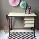 vintage desk tray & drawers formica yellow serin