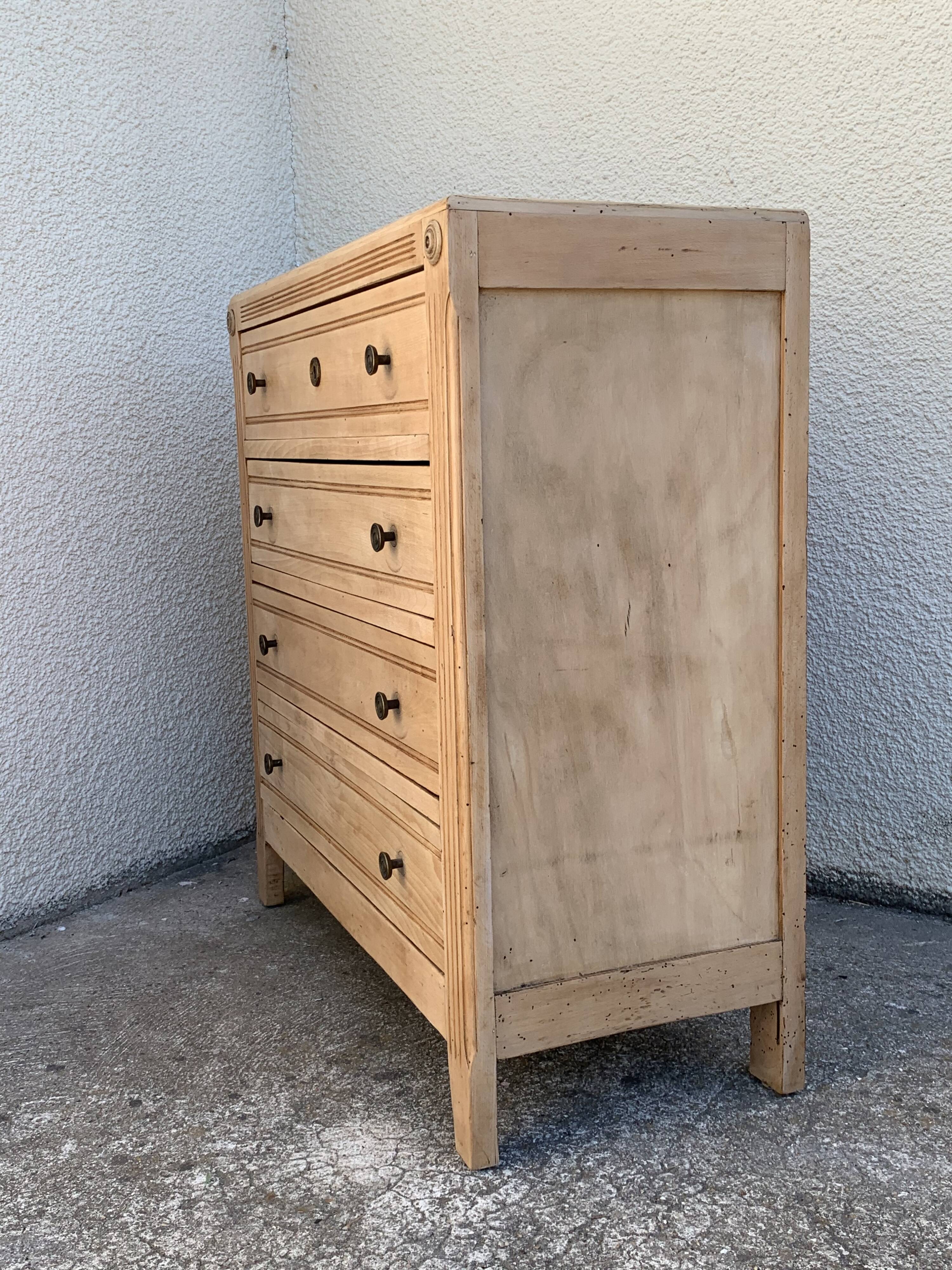 Parisian art deco chest of drawers raw wood