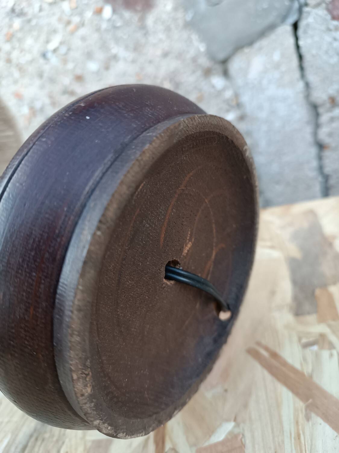 Turned wooden lamp 1950