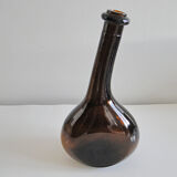 Old and original blown glass bottle with XXth bent neck