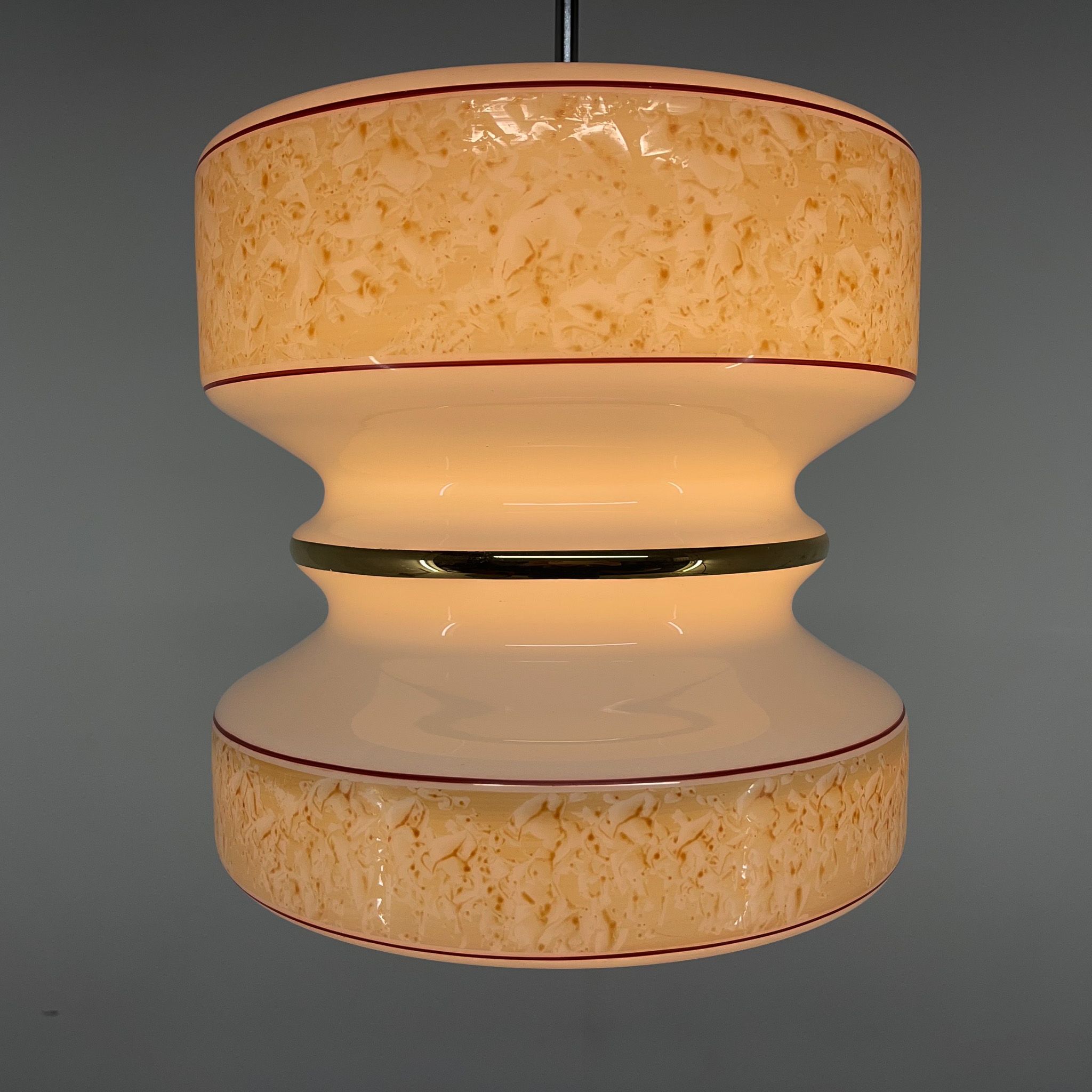 Mid-century glass pendant, 1980's, czechoslovakia