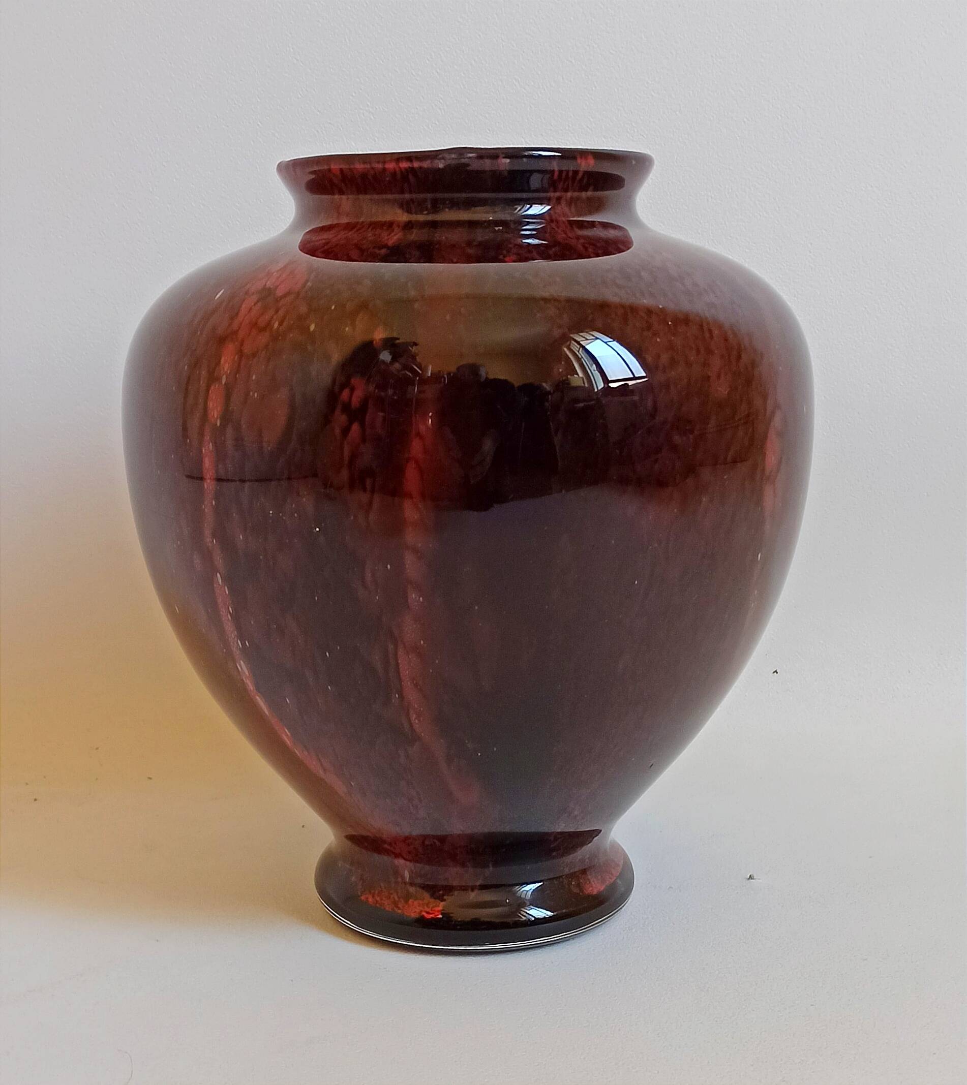 Carmine red blown glass vase 1950s