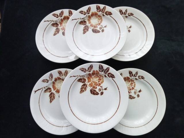 6 flat plates from Saint Amand earthenware Model 4004