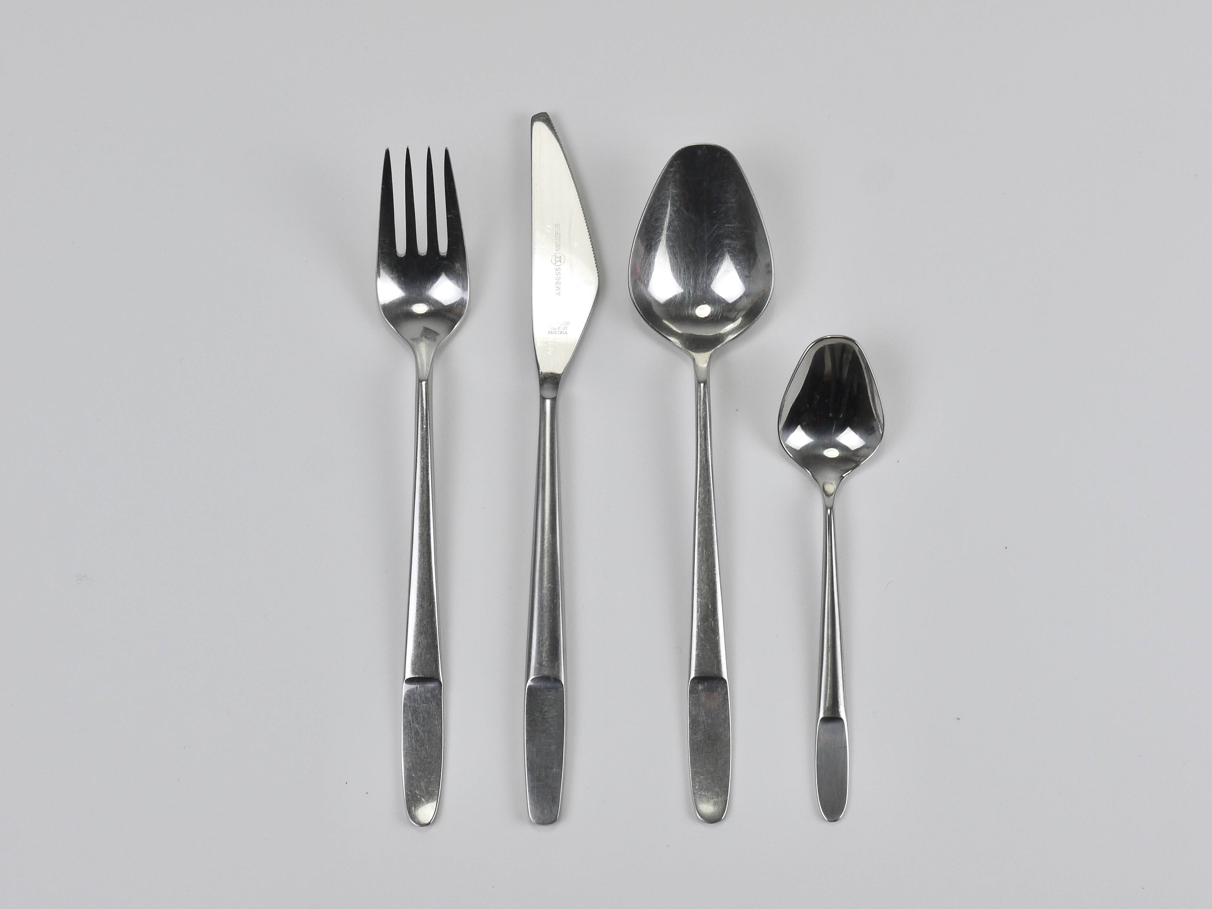 Helmut Alder Amboss Austria 2070 Flatware Cutlery for Six Persons, 1960s