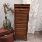 Filing cabinet with sliding shutter, solid wood