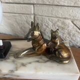 Ancienne lampe de table veilleuse globe opaline marbre