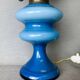 Lampe en verre opalin bleu style lampes à huile