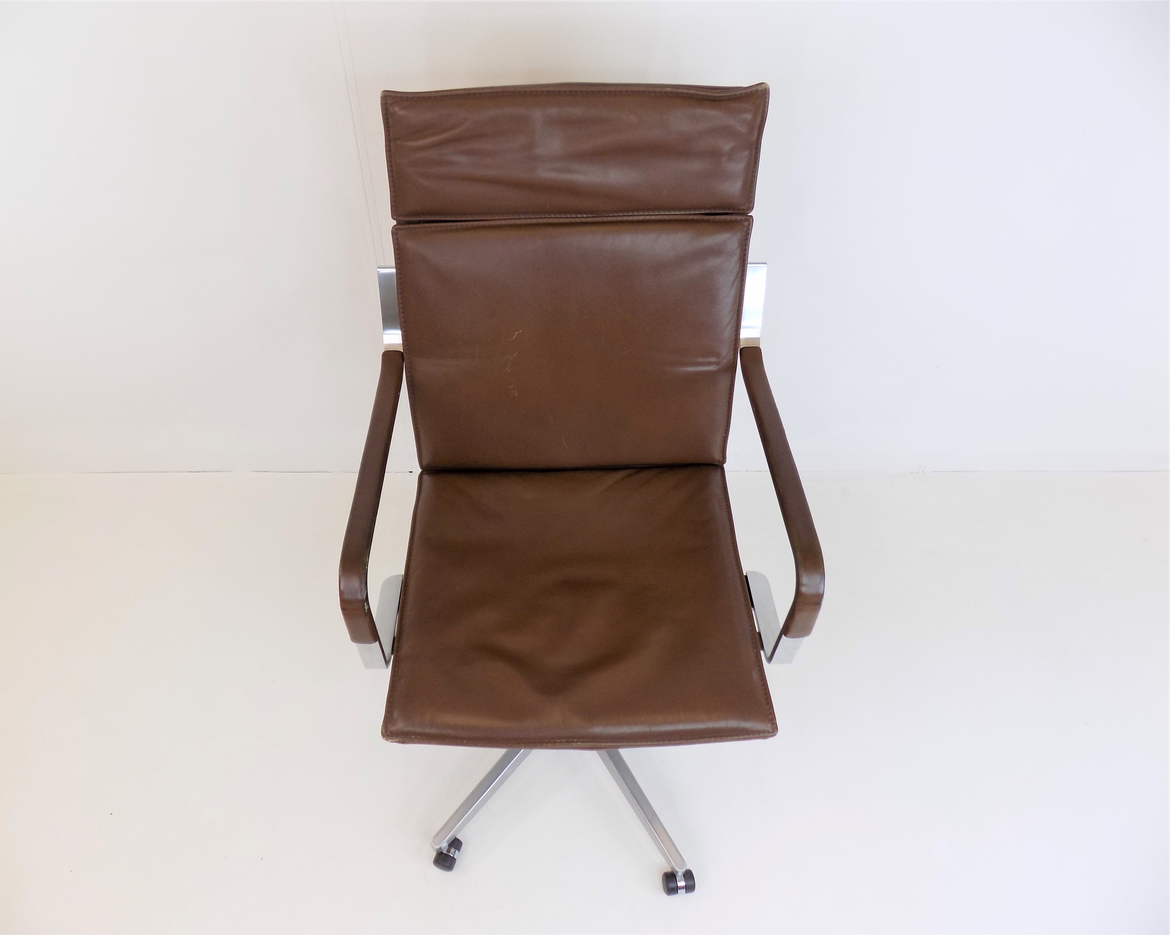 Rudolf Glatzel Leather Office Chair, Knoll