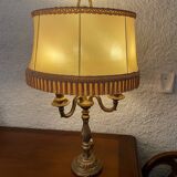 Bouillotte lamp with bronze candlesticks