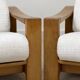 Pair of vintage armchairs in solid wood – new white fabric