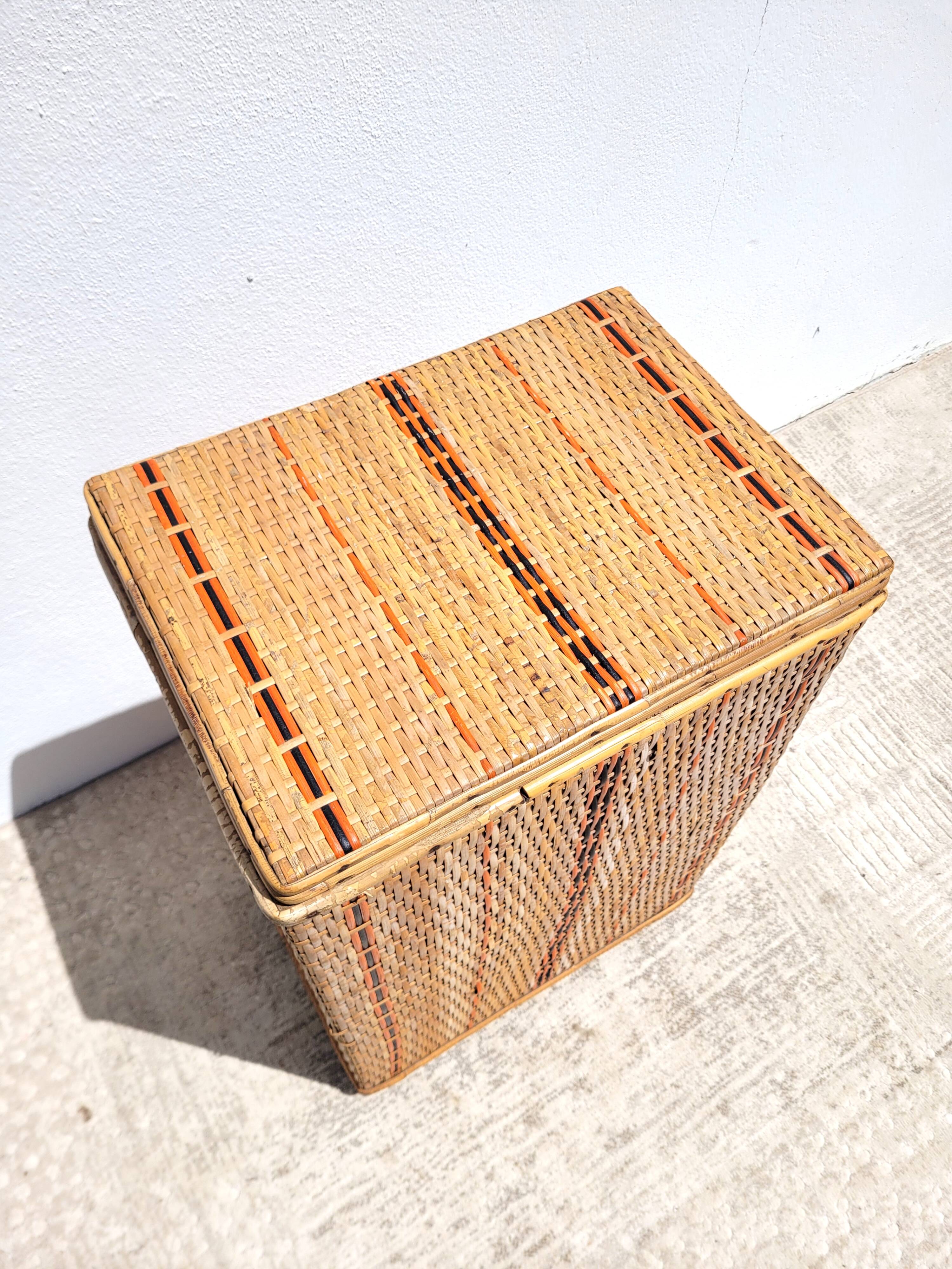 Rattan chest from the 1950s