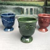 3 egg cups anduze vase