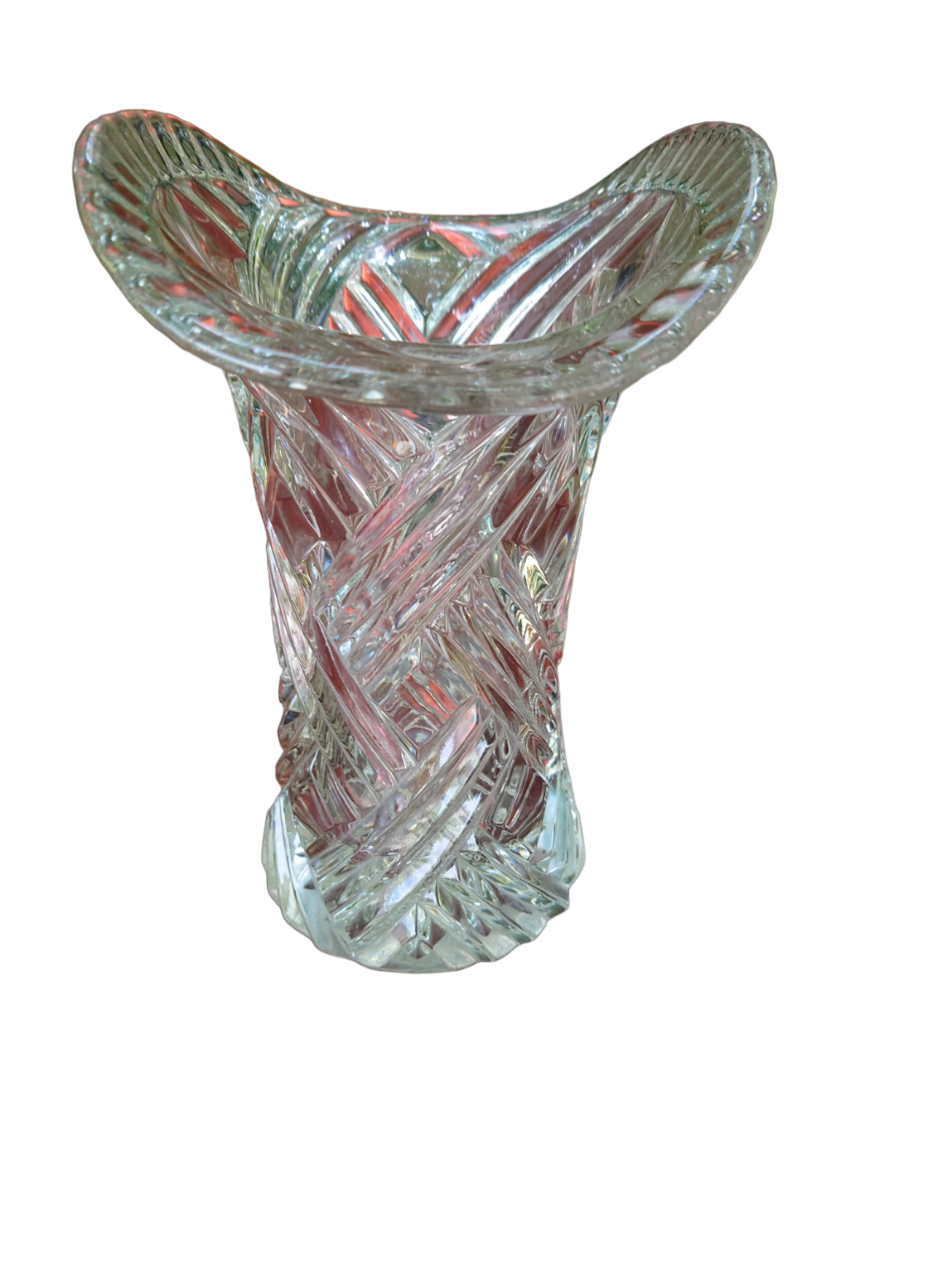 Vase en verre moulé ovale XX siècle