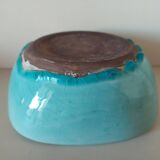 Turquoise cracked ceramic empty pocket signed Keramos, Sèvres circa 1950