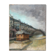 Tableau hst "ecluse du canal st martin" paris vers 1950 - ecole de paris