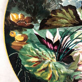 Hand-painted earthenware decorative dish Creil & Montereau, Lebeuf Milliet 1st part 19th century