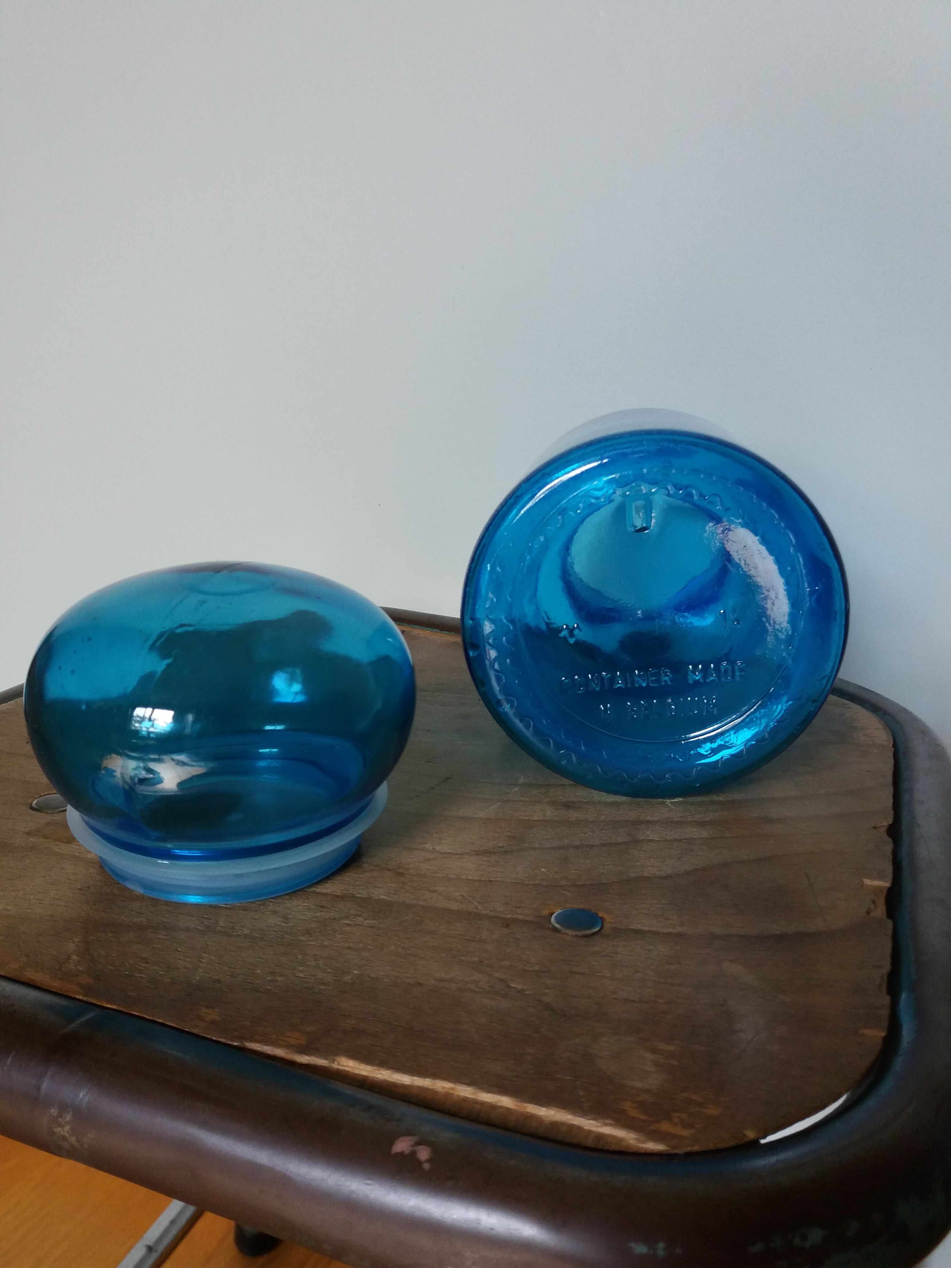 apothecary bottle blue glass jar