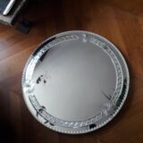 Large old round mirror finely decorated