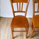 Set of 3 wooden bistro chairs 1950