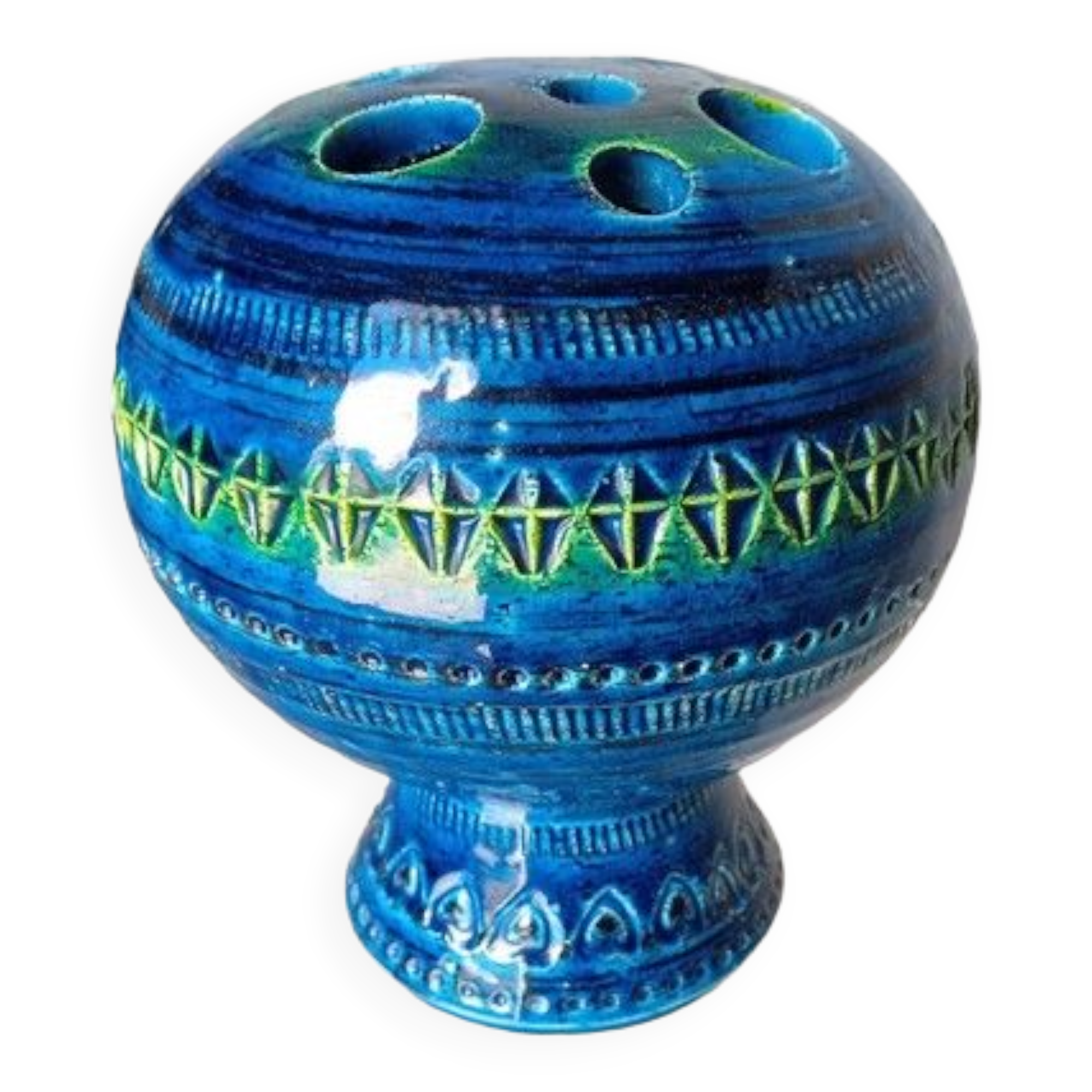 Vase aldo londi bitossi rimini blue ep 1960/70 italy