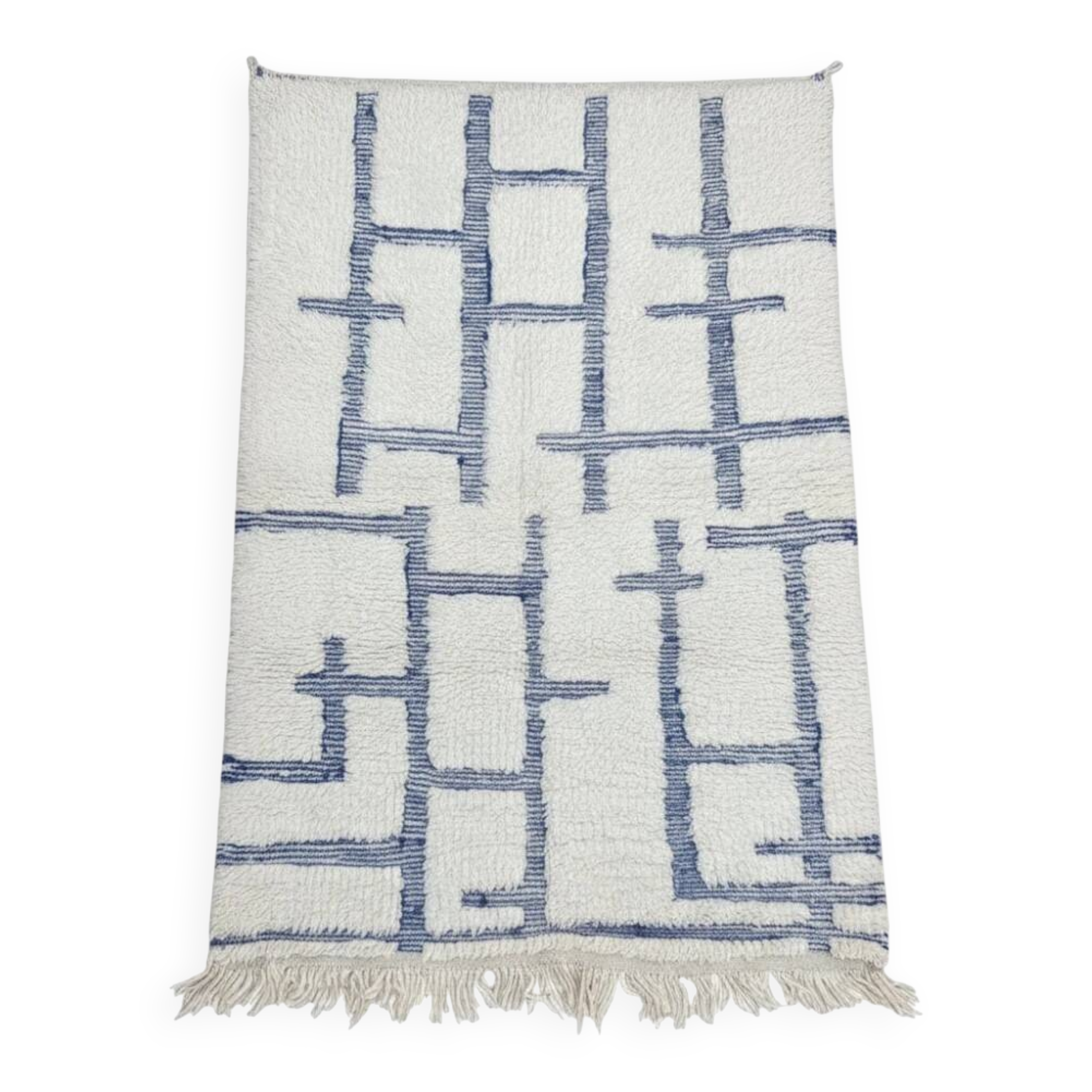 Graphic blue Moroccan rug