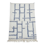 Graphic blue Moroccan rug