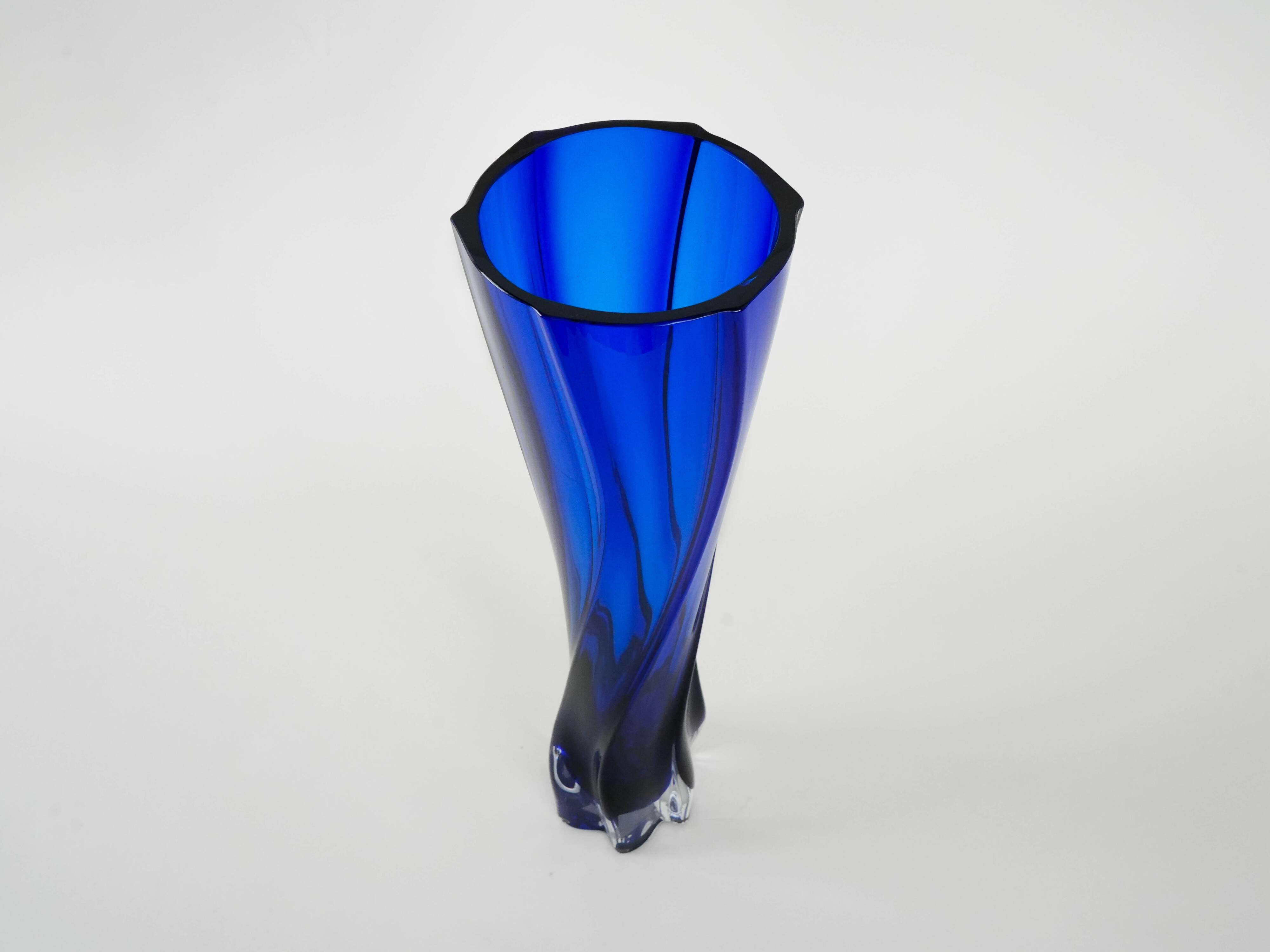 Vase Cobalt, design danois, années 1970, fabriqué au Danemark