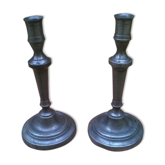 Pair of old candlesticks