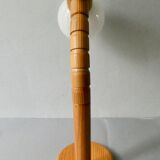Pine articulated lamp with opaline, Scandinavian style, 70s