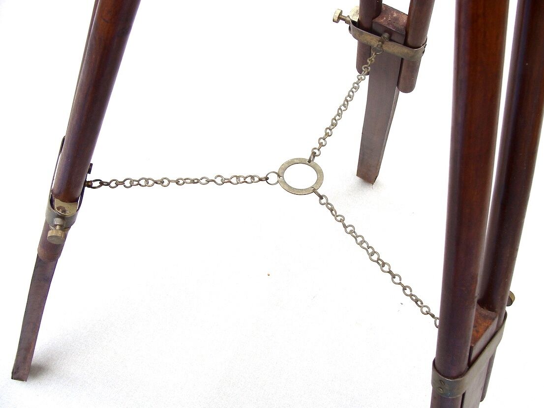 Wooden and brass tripod lamppost