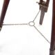 Lampadaire trépied bois et laiton