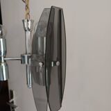 Veca style design pendant chandelier smoked glass 1960 6 lights