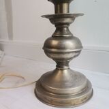 Classical brass table lamp with green shade 1950s