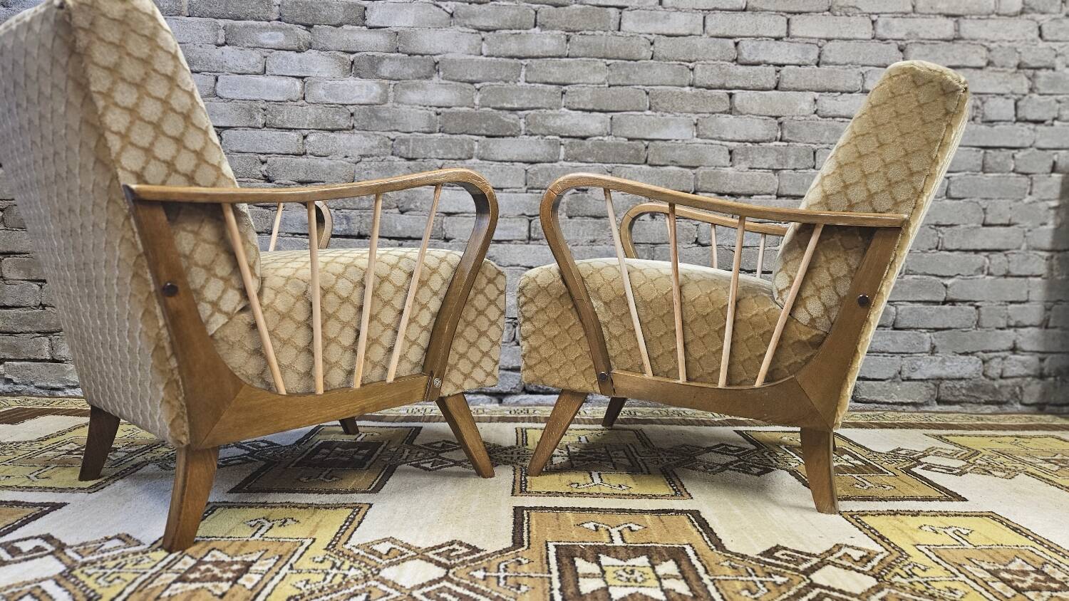 Pair of vintage 1950s armchairs