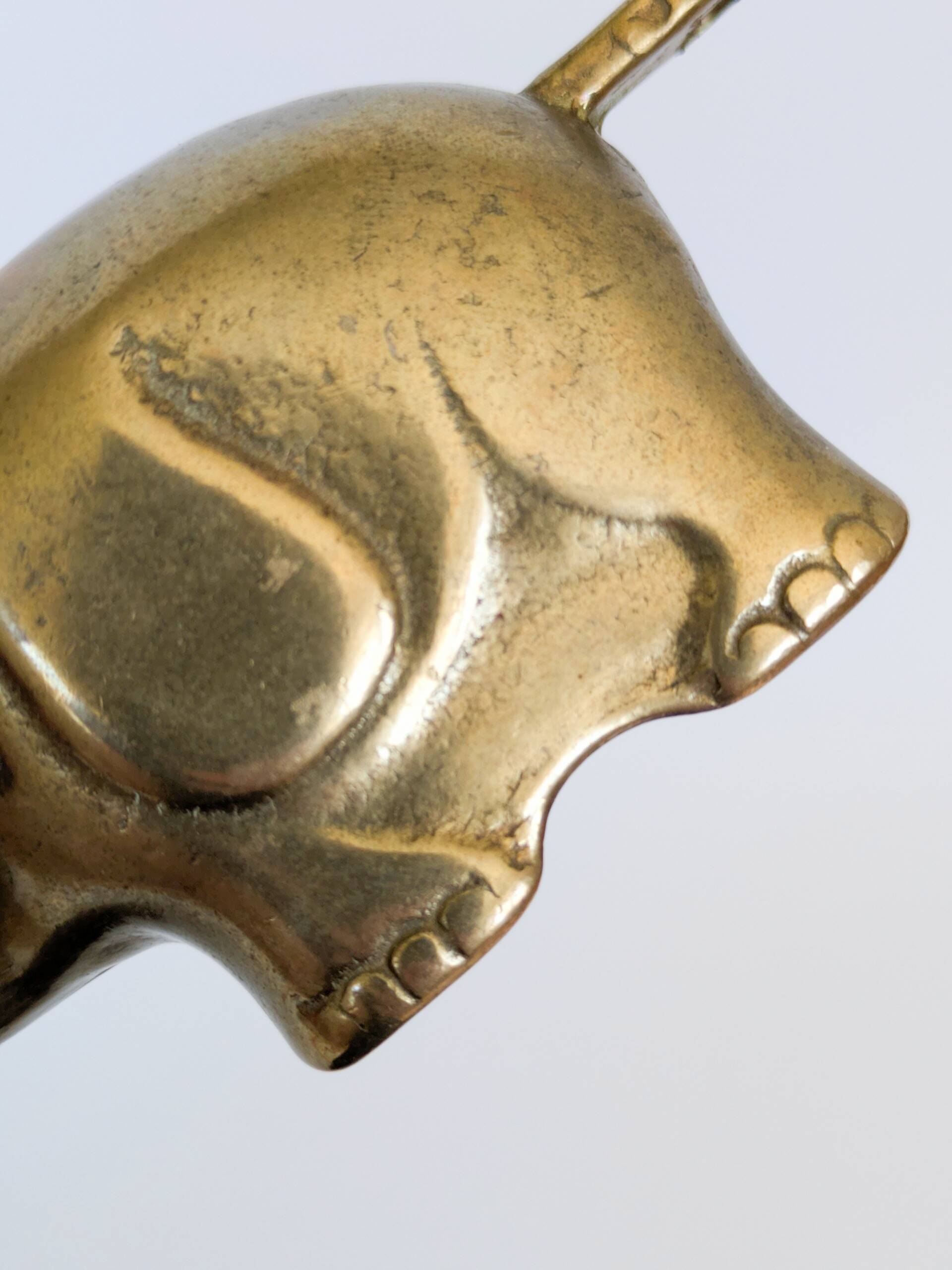 Vintage brass elephant figurine candle holder Haku mid-century