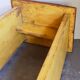 Art-populaire workshop stool in patinated painted wood