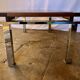 Table basse chrome bois et verre