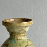 Vase en céramique jaune et bleu