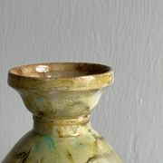Vase en céramique jaune et bleu