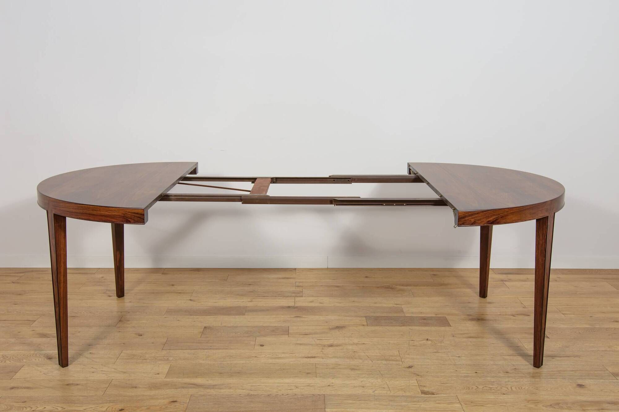 Mid-Century Round Rosewood Extending Dining Table by Severin Hansen for Haslev Møbelsnedkeri, Denmark, 1960s