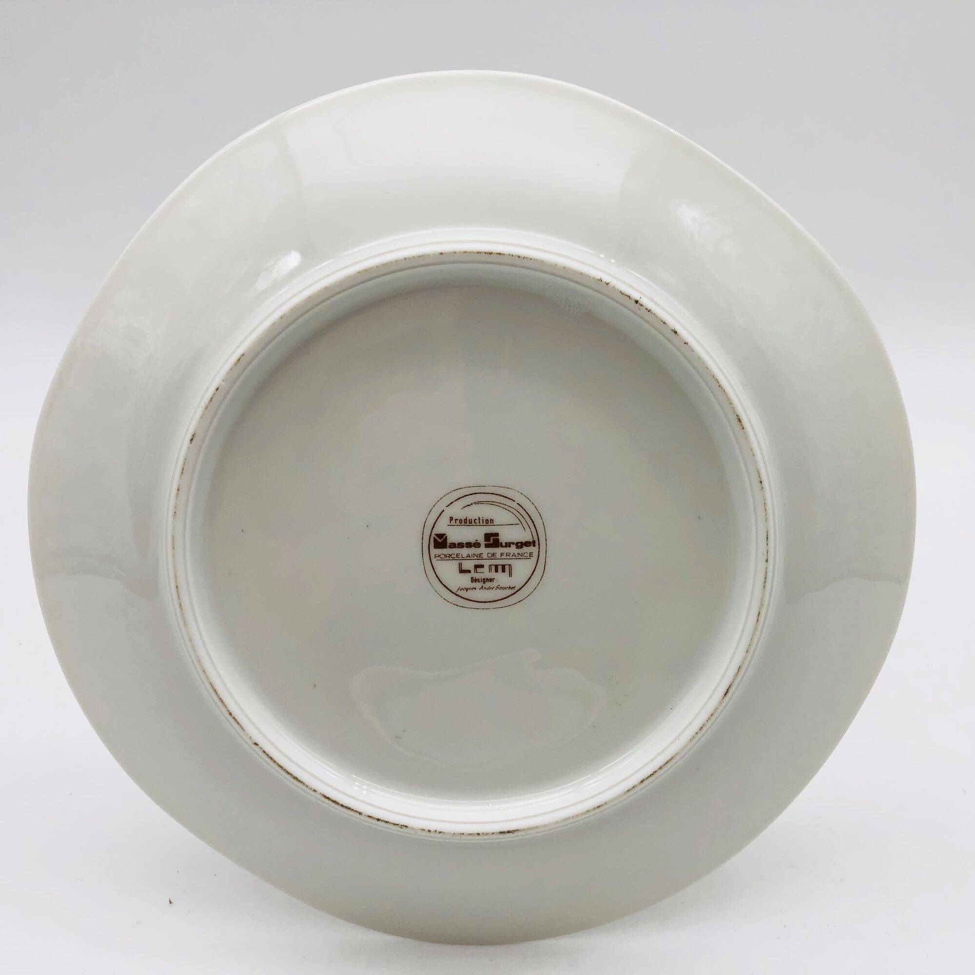 Massé Surget, design Jacques-André Souchet. 6 Dessert plates.