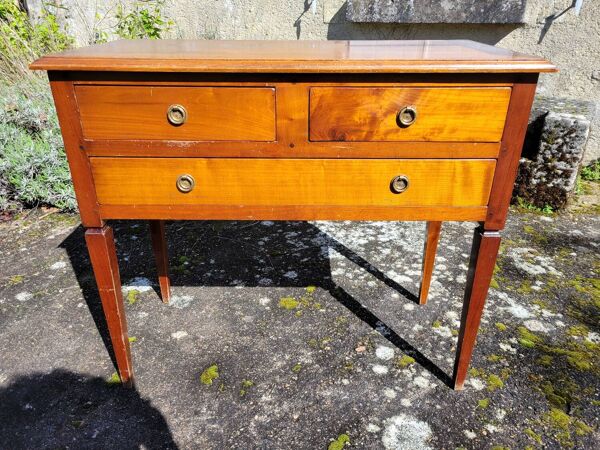 Commode console en merisier 3 tiroirs