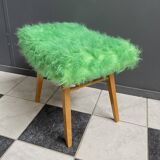 Tabouret de pied vert moelleux des années 60