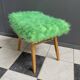 Green fluffy foot stool 1960s