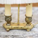 Pair of Bouillotte lamps Lucien Gau Paris, bronze lamp, bedside lamp