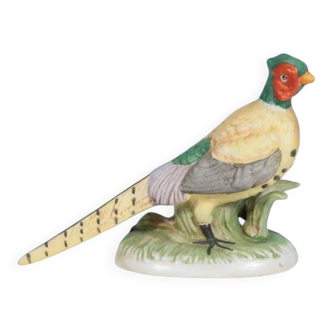 Vintage porcelain pheasant statue, porcelain bird pheasant.