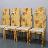 1940s Set of Four Brutalist Dining Chairs in Maple Finish, Czechoslovakia